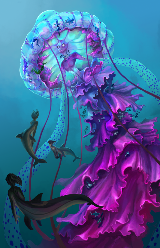 Jellyfish Mermaid Art Print